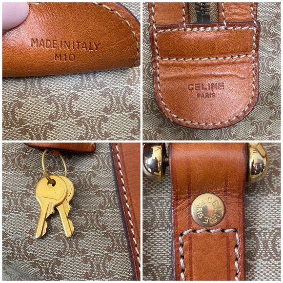 Vintage Céline Macadam Duffle Bag Large Travel Boston Weekender 45cm Unisex - Picture 7 of 16